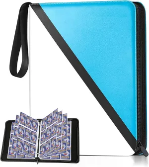 Card Binder with 9 Pockets - Holds Up to 900 Cards, Trading Card Collection Case Book (Blue, 9 Pockets/900 Cards)