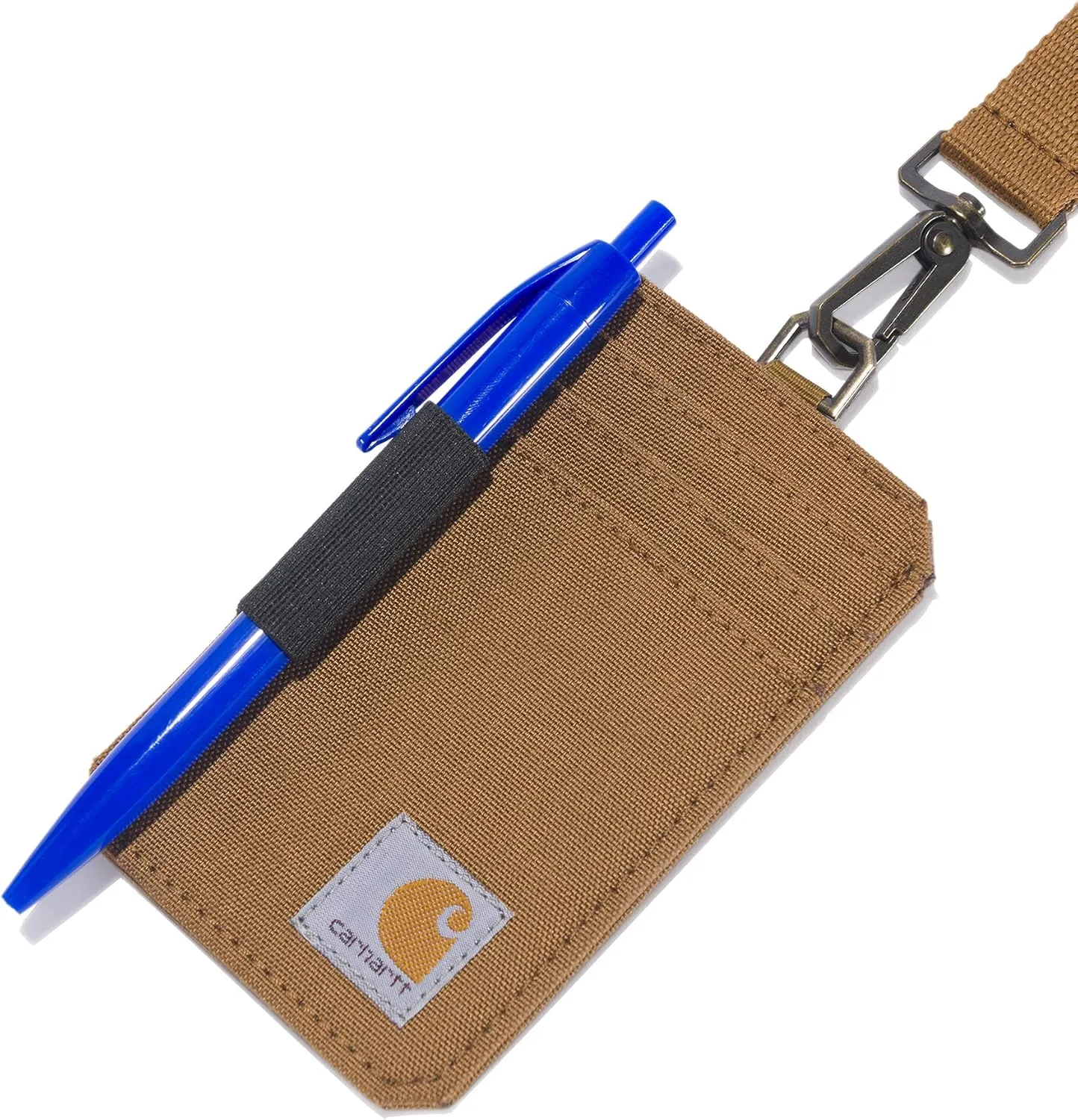 Carhartt unisex adult Nylon Duck Id Holder and Lanyard, Water-repellent Canvas Id Holder With Reflective Lanyard Wallet, Nylon Duck (Carhartt Brown), One Size US