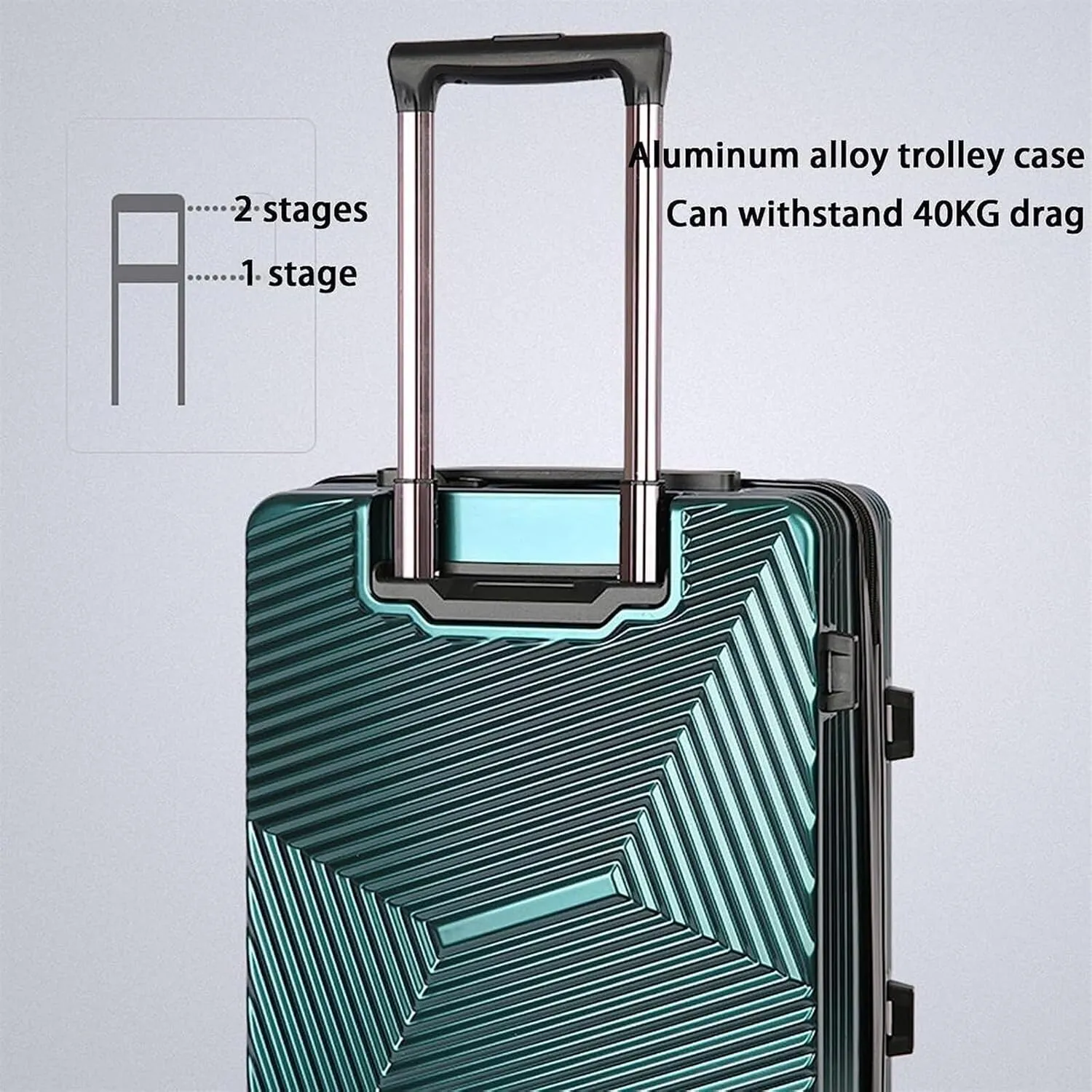 Carry-on Suitcase Luggage Portable Luggage with Spinner Wheels Carry On Luggage Drop-Resistant Locking Suitcase Carry-on Suitcases Carry On Luggages,Yellow-20 in (Grün 20 in)