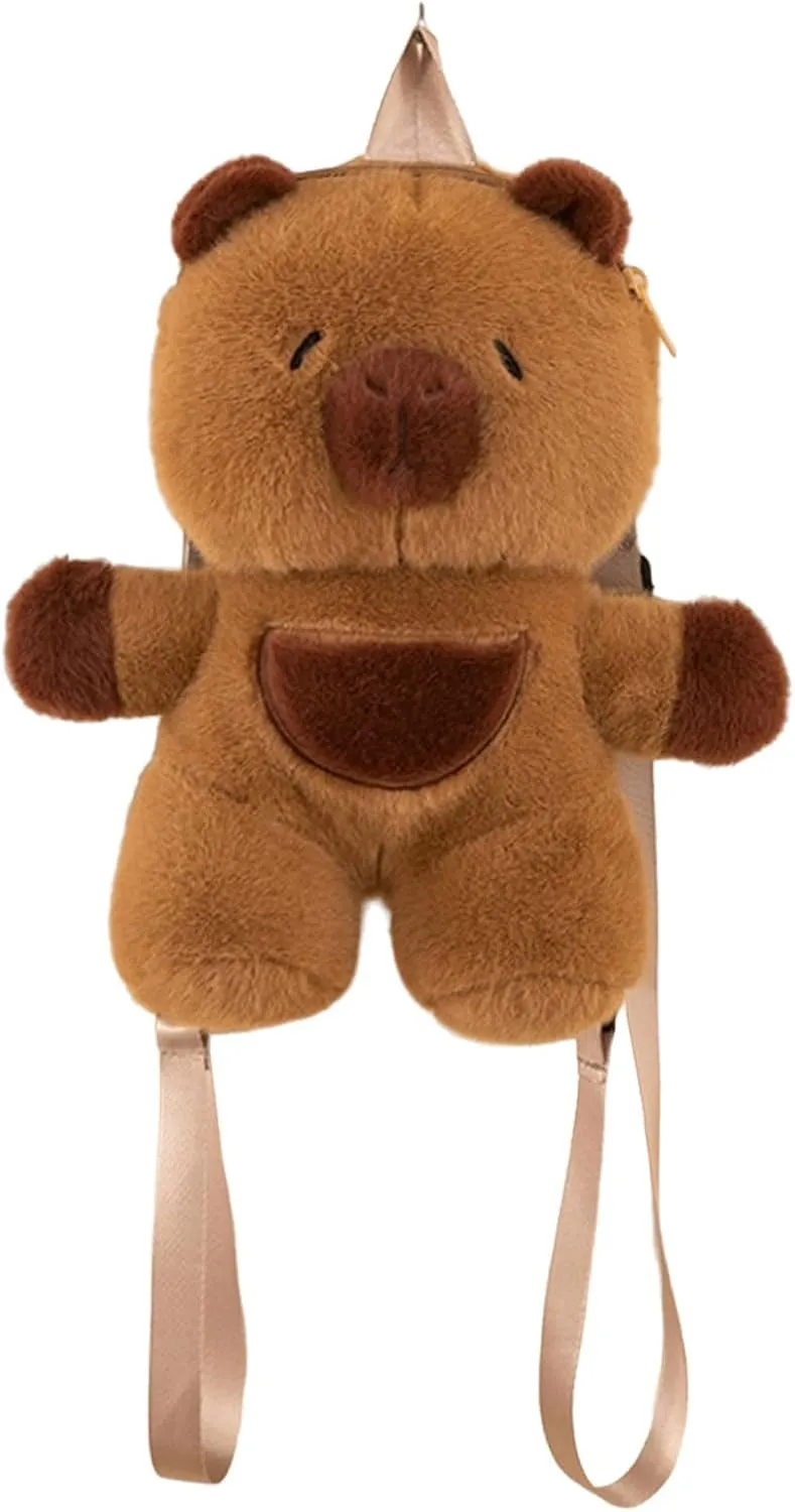 Cartoon Animal Backpack Lovely Coin Bag Plush Dolls Storage Bag Travel Bag Japanese Styles Backpack for Girl Woman, As the Pic Show, 30*17