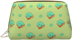Cartoon Bread Slicesmakeup Bag Organizer,Toiletry Cosmetic Bag,Zipper Pouch Brushes Storage Case(Large)