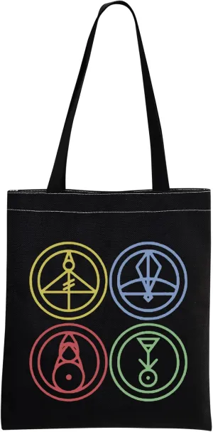 Cartoon House Glyph Tote Bag Cartoon House Fire Ice Plant Light Glyph Gift