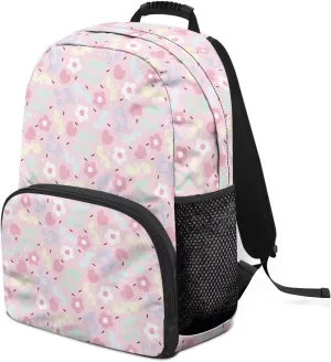 Cartoon Music Note Print Durable Fully Printed School Backpack - Waterproof Bagpack with Two Side Mesh Pockets & Comfortable Shoulder Straps for High School College (17.3x12.2x5.9in)
