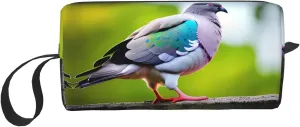 cartoon pigeon 3 print Large Capacity Travel Makeup Case Organizer Makeup Bag Portable Cosmetic Bag For Women