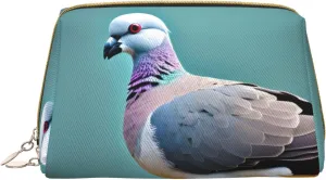 cartoon pigeon 4 Print Leather zipper makeup bag Cosmetic Pouch Travel Organizer Toiletry Clutch
