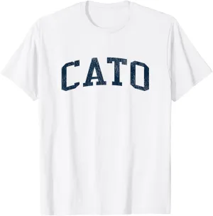 Cato NY Vintage Athletic Sports JSN2 Navy Print T-Shirt