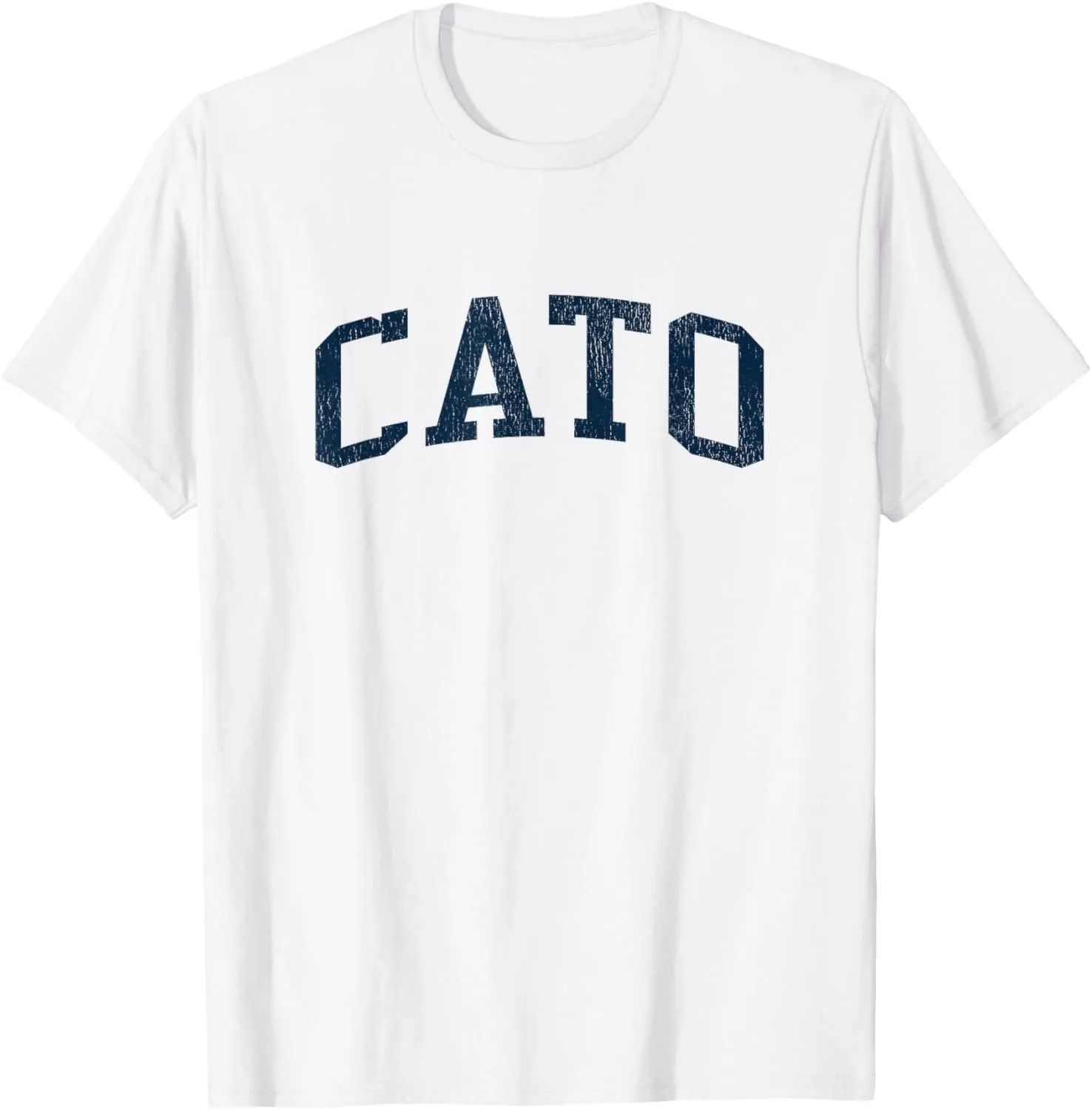 Cato NY Vintage Athletic Sports JSN2 Navy Print T-Shirt