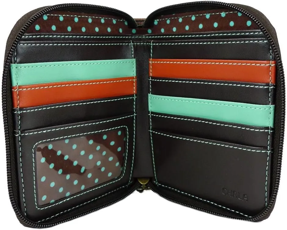 Chala Slim Cat Zip-Around Wristlet Wallet - Cat Lover Gift