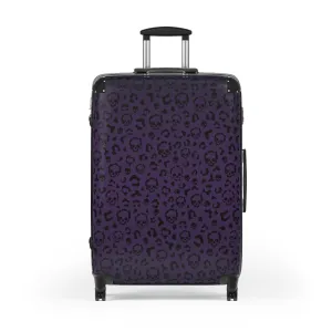 Cheetah Skulls in Purple Suitcase