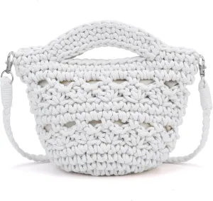 CHIC DIARY Women Straw Beach Bag Clutch Purse Small Crossbody Bag Woven Cotton Shoulder Handbag for Summer