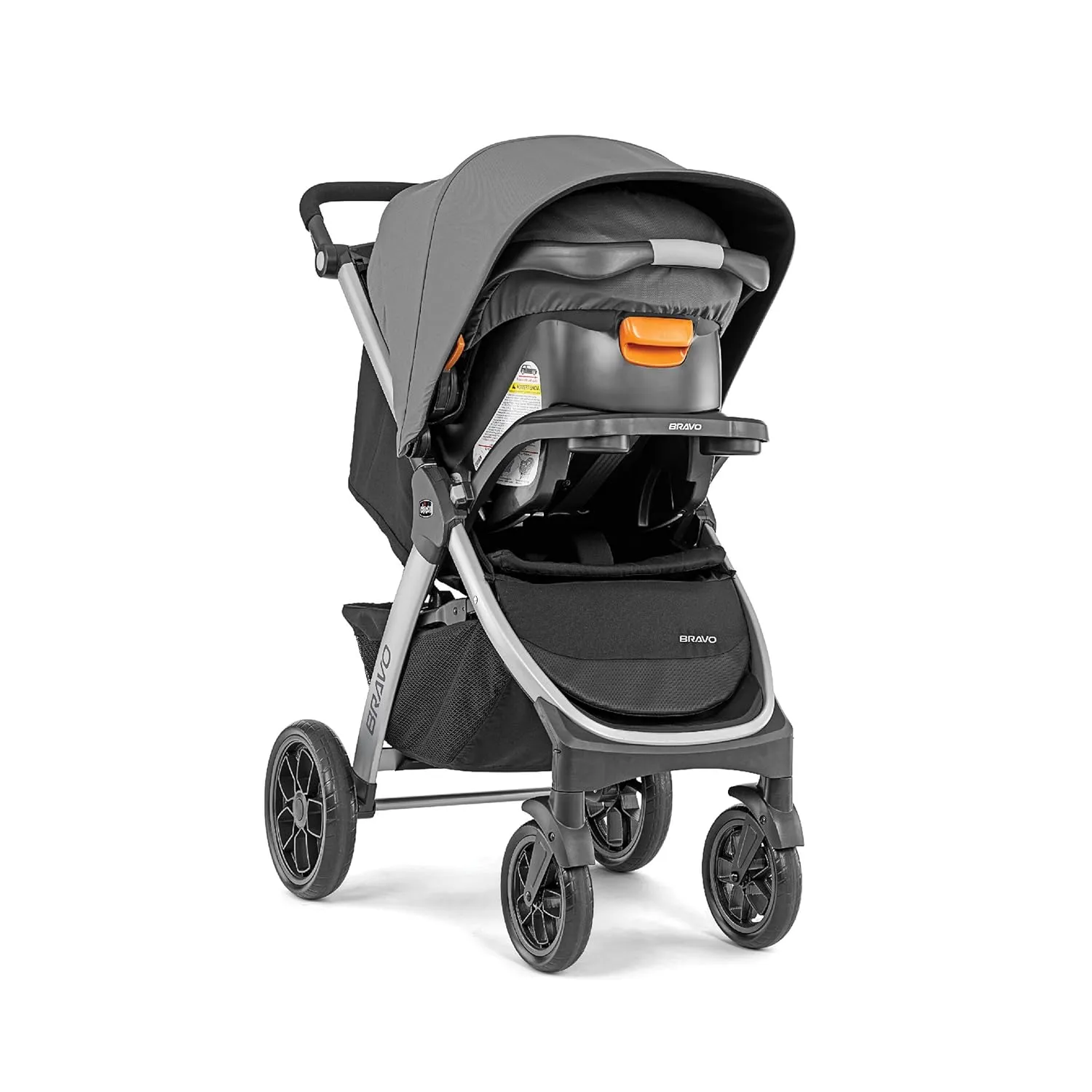 Chicco Bravo 3-in-1 Trio Travel System, Quick-Fold Car Seat and Stroller Combo with KeyFit 30 for Infant | Brooklyn/Navy
