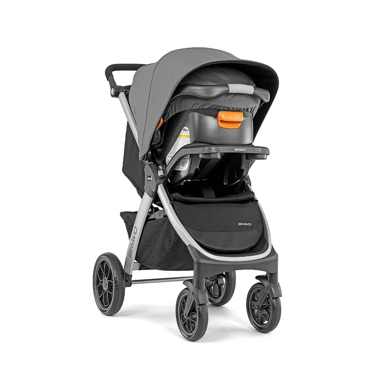 Chicco Bravo 3-in-1 Trio Travel System, Quick-Fold Car Seat and Stroller Combo with KeyFit 30 for Infant | Brooklyn/Navy