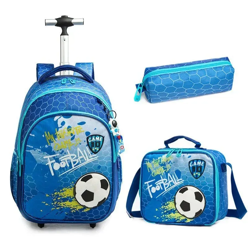 Children's School Backpack with Wheels | Canvas Wheeled Trolley Bag for Girls
