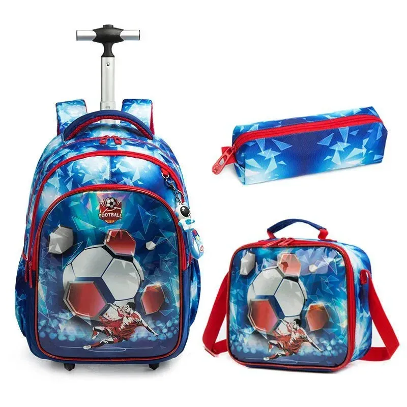 Children's School Backpack with Wheels | Canvas Wheeled Trolley Bag for Girls