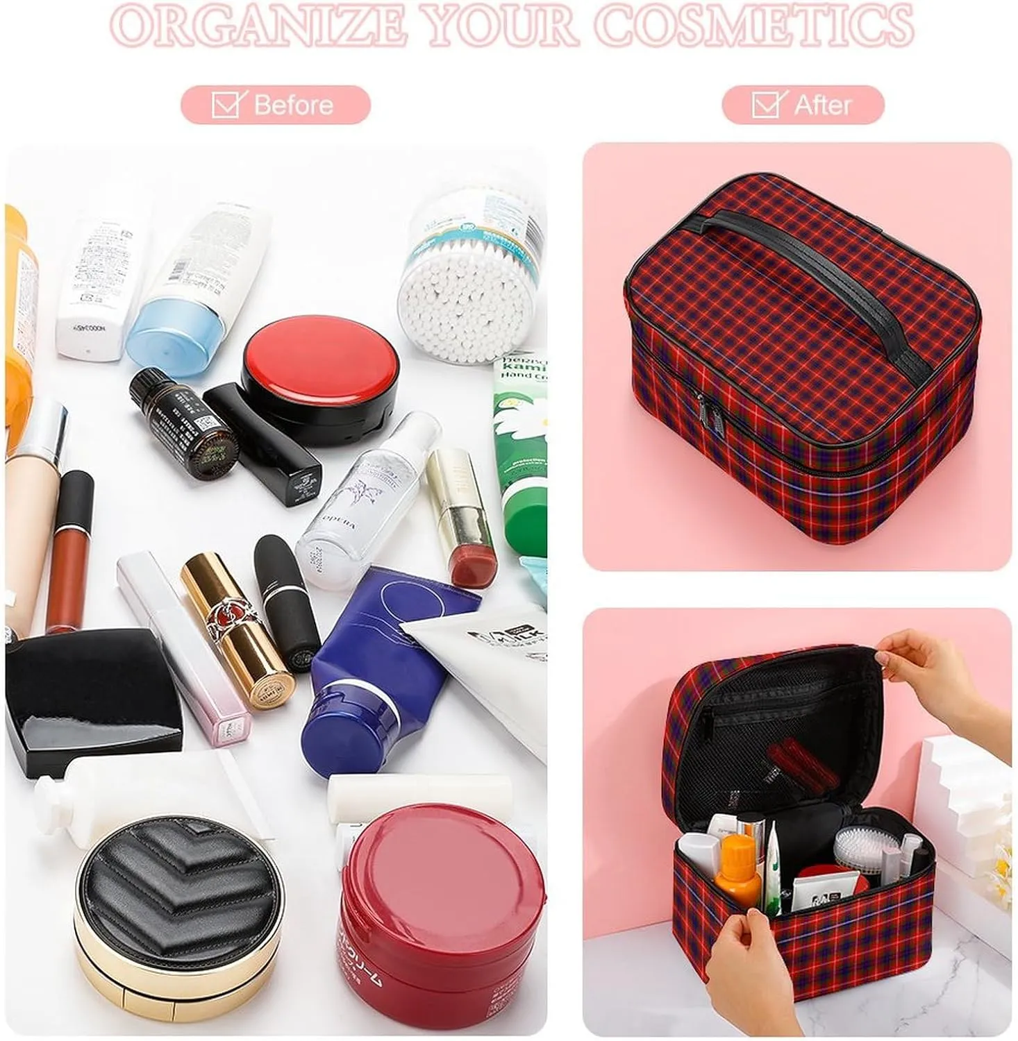 Clan Fraser Tartan Plaid Large Capacity Soft And High-value Practical Makeup And Wash Bag