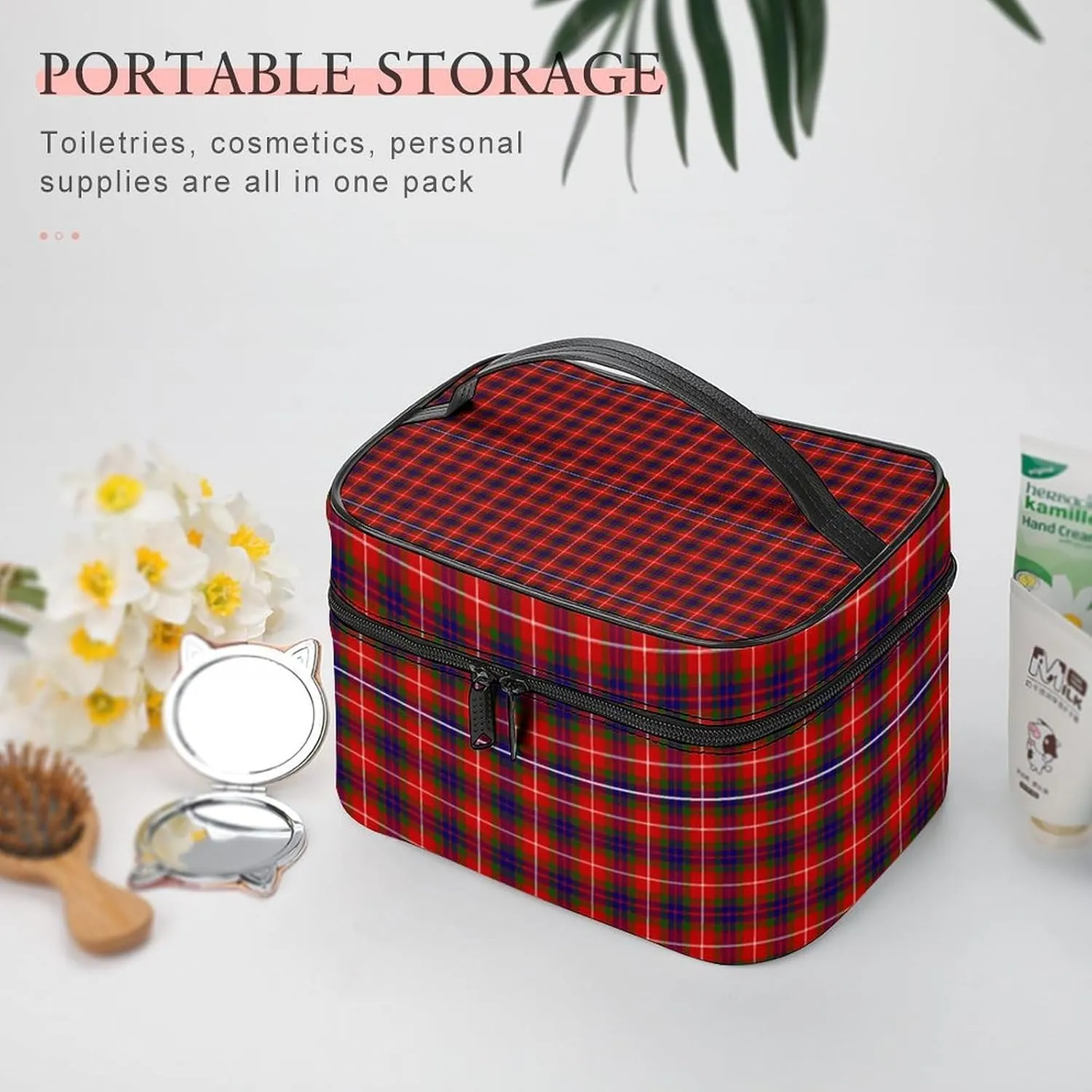 Clan Fraser Tartan Plaid Large Capacity Soft And High-value Practical Makeup And Wash Bag