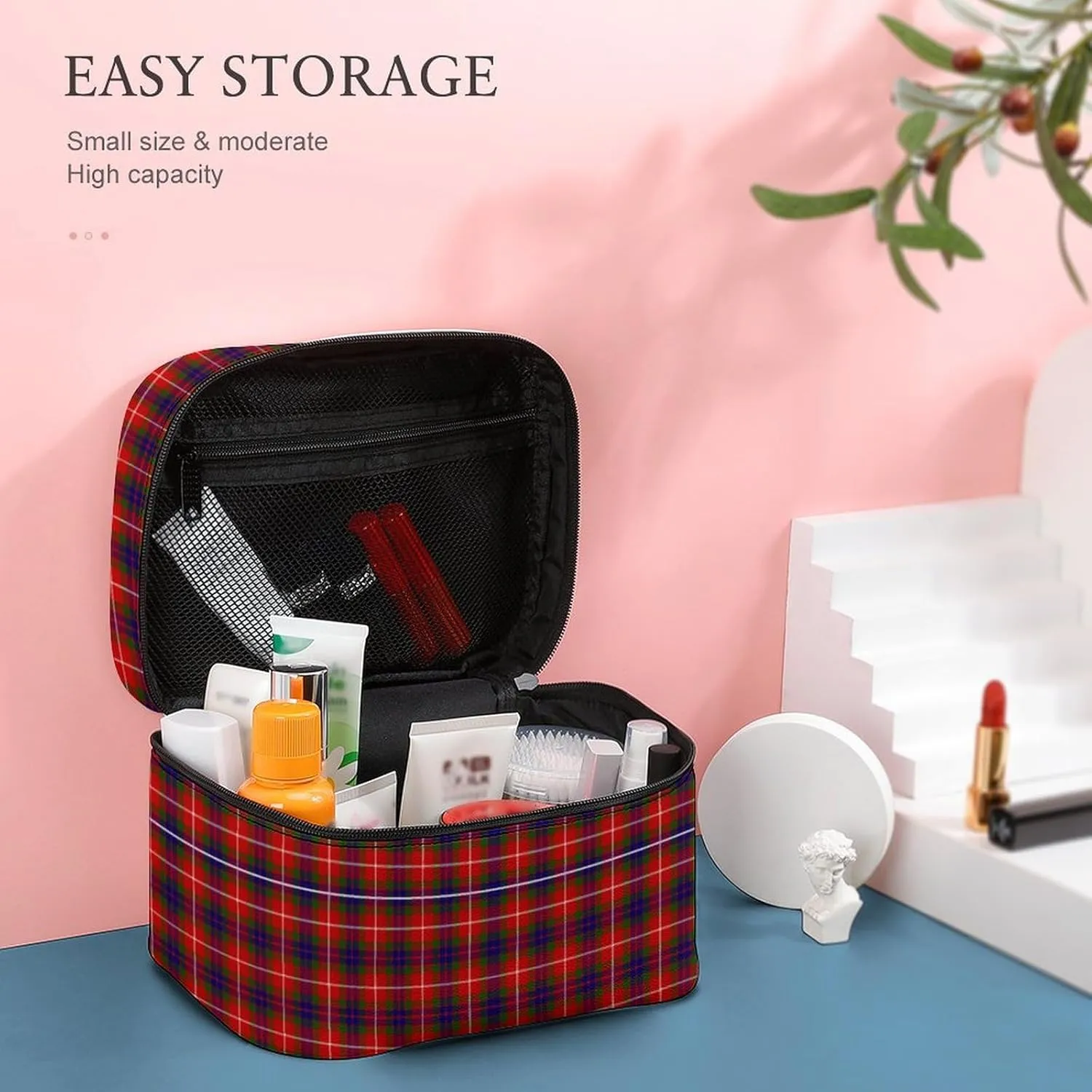 Clan Fraser Tartan Plaid Large Capacity Soft And High-value Practical Makeup And Wash Bag