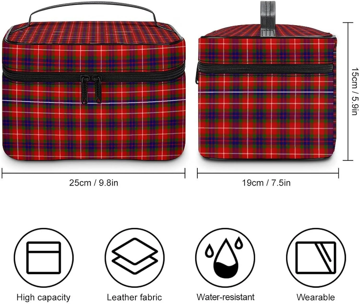 Clan Fraser Tartan Plaid Large Capacity Soft And High-value Practical Makeup And Wash Bag