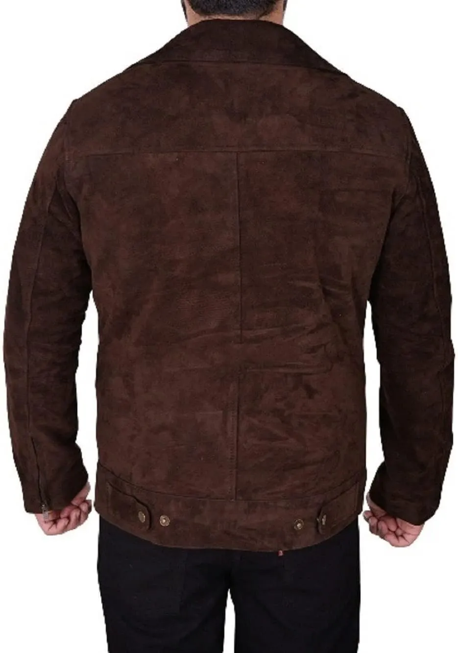 Classic Men's Sheepskin Suede Leather Jacket Biker Zipper Luxury Plain Coat PD08