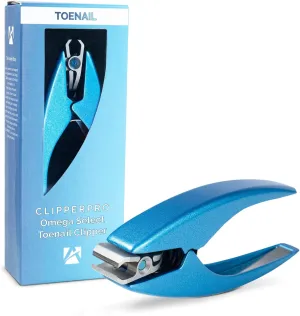 ClipperPro® Omega Toenail Clipper - Ergonomic Large Nail Clippers for Women & Men | Heavy-Duty Nail Clippers | Toenail Clippers with 180º Swivel Head (Ice Blue Edition)