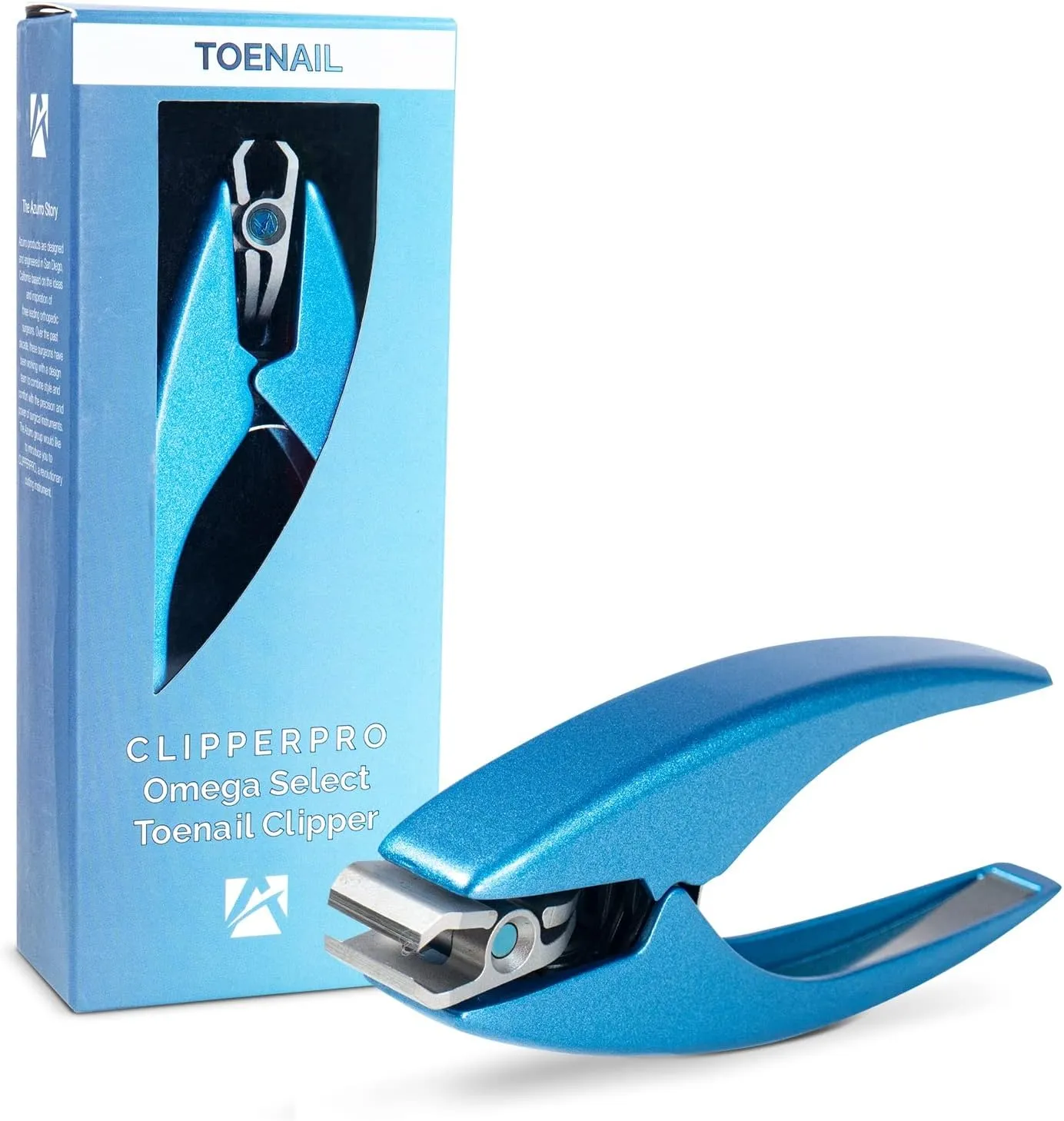 ClipperPro® Omega Toenail Clipper - Ergonomic Large Nail Clippers for Women & Men | Heavy-Duty Nail Clippers | Toenail Clippers with 180º Swivel Head (Ice Blue Edition)