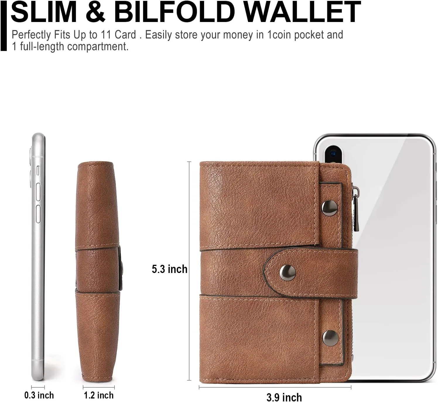 CLUCI Small Wallet for Women Leather Slim Womens Wallet Bifold Multi Card Holder Organizer Designer with Removable ID Window