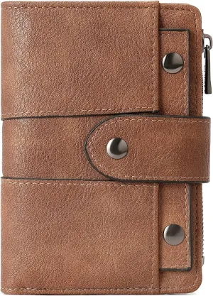 CLUCI Small Wallet for Women Leather Slim Womens Wallet Bifold Multi Card Holder Organizer Designer with Removable ID Window