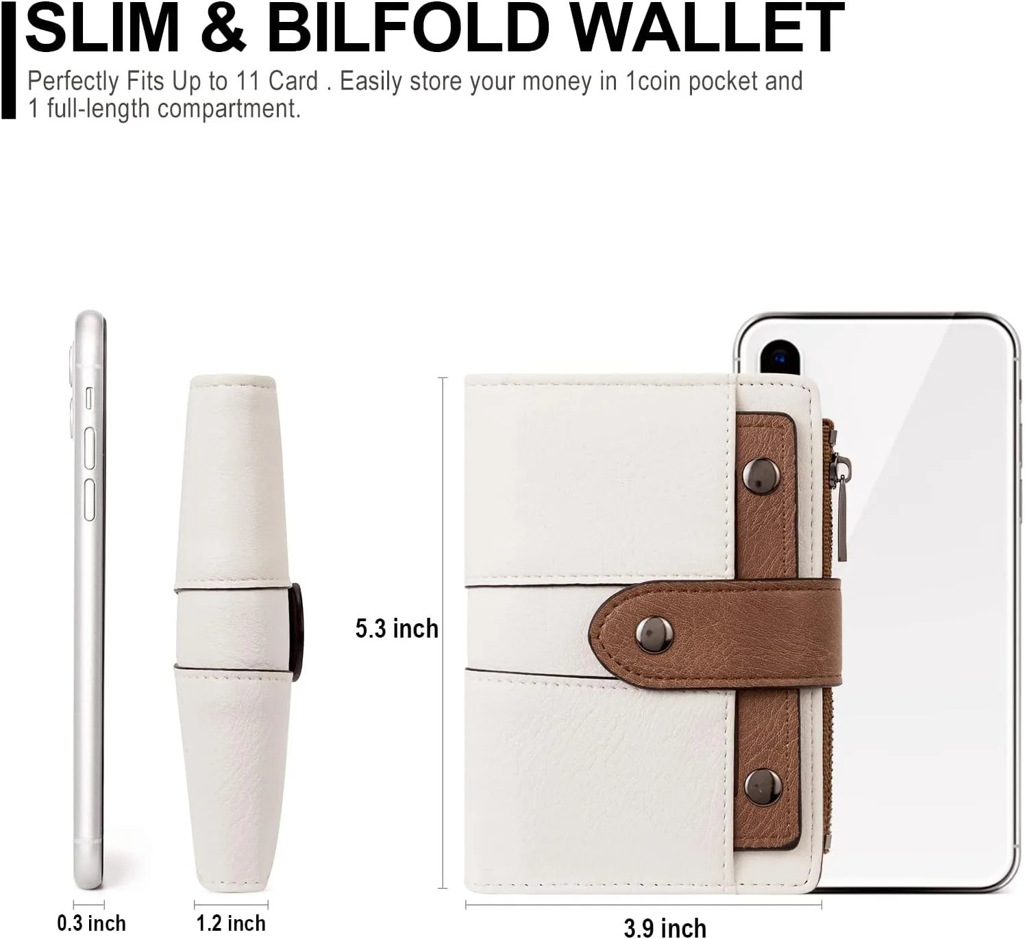 CLUCI Small Wallet for Women Leather Slim Womens Wallet Bifold Multi Card Holder Organizer Designer with Removable ID Window