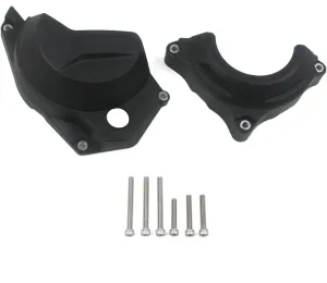 Clutch Cover Guard and Ignition Cover Guard Protection Set Compatible with CFMOTO Ibex 450,Durable Nylon,High Temperature Resistant,Black,CFMOTO Ibex 450 Accessories,CFMOTO 450MT Accessories