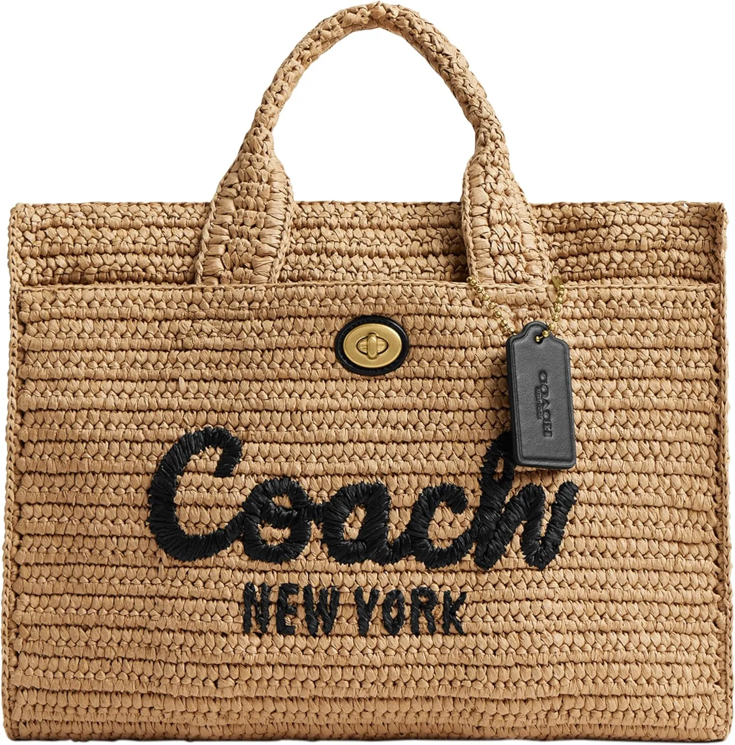 Coach Straw Cargo Tote, B4/Natural