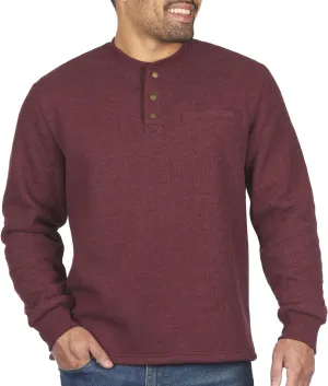 Coleman Long-Sleeve Sherpa Lined Waffle Henley Shirts for Men