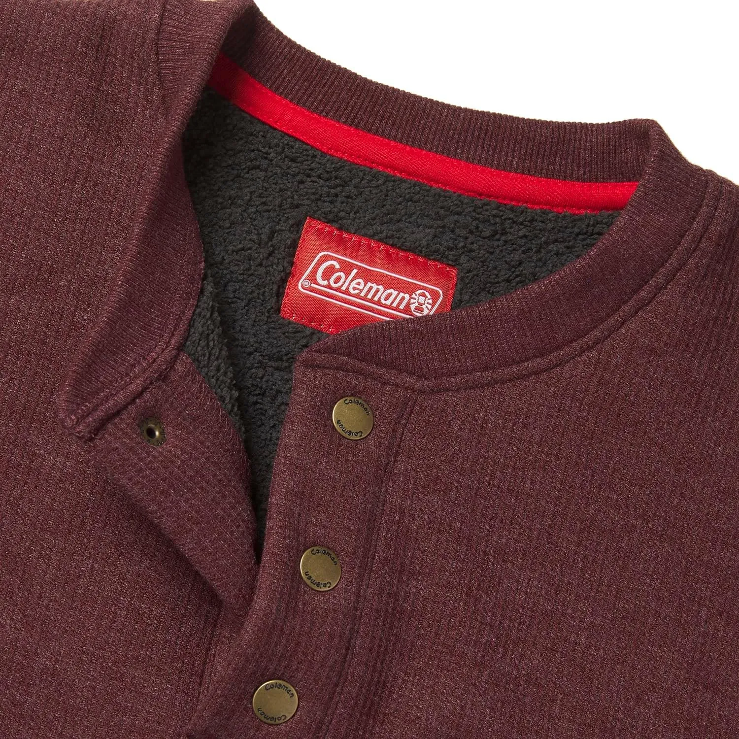 Coleman Long-Sleeve Sherpa Lined Waffle Henley Shirts for Men