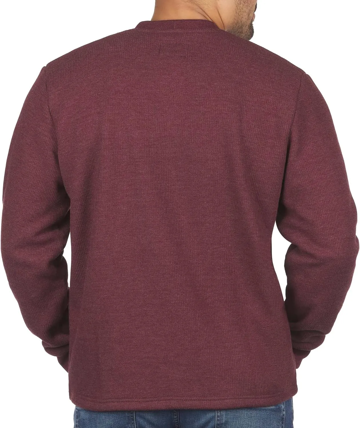 Coleman Long-Sleeve Sherpa Lined Waffle Henley Shirts for Men