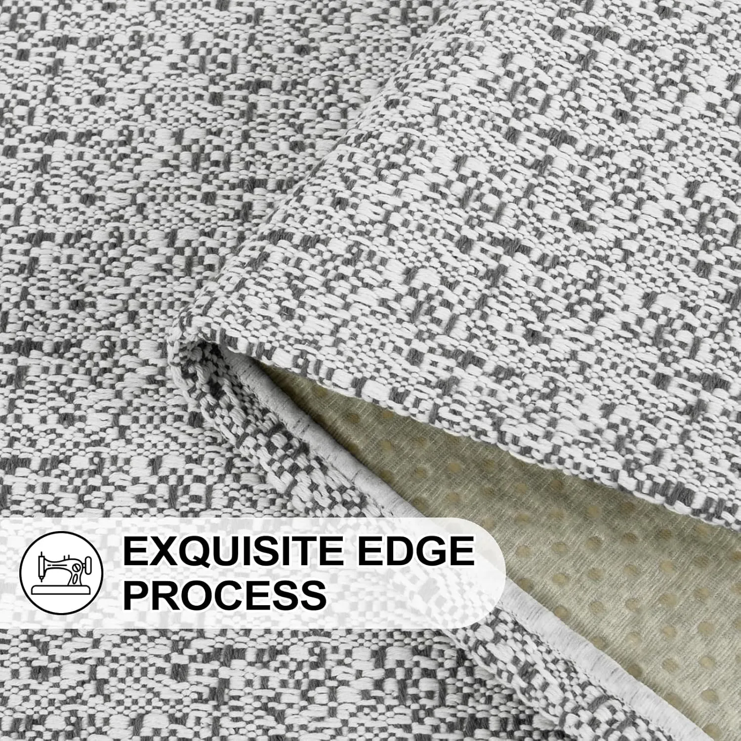 Collive Hallway Runner Rug 2x6 Kitchen Runner Rugs Non Slip Rubber Backed Gray Cotton Carpet Washable Farmhouse Rug Runners for Hallways Boho Floor Runners for Bedroom Entryway Laundry