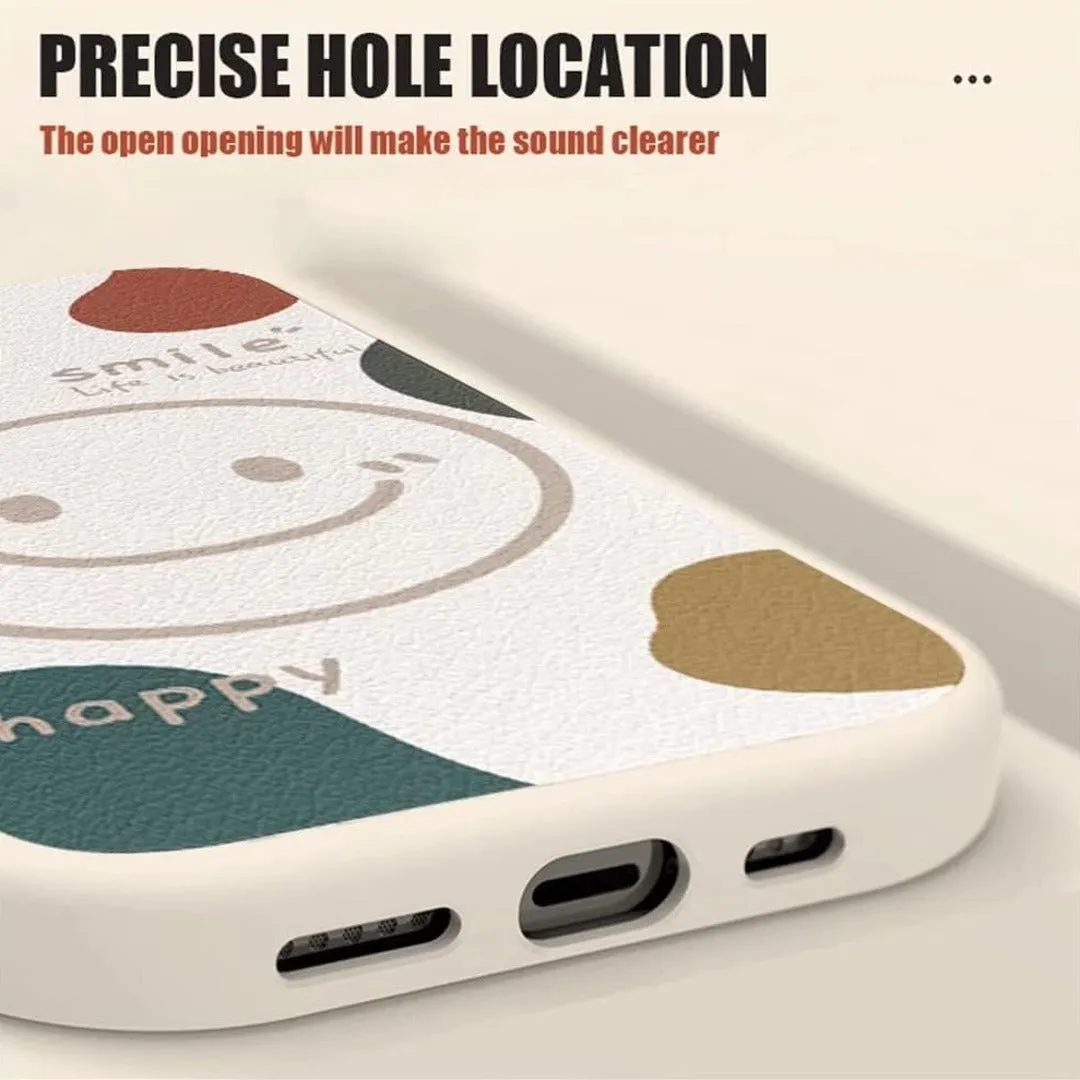 Colored Smile Leather Texture Case