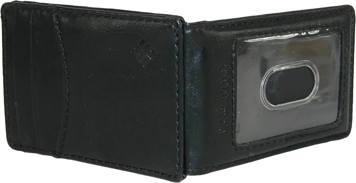 Columbia Men's Leather Front Pocket Wallet Card Holder for Travel