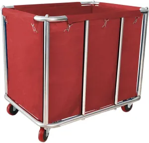 Commercial Laundry Cart with Wheels,11.5 Bushel Large Laundry Cart,Heavy Duty Stainless Steel Commercial Laundry Hampers Laundry Basket with Waterproof Lining,260 Lbs Load