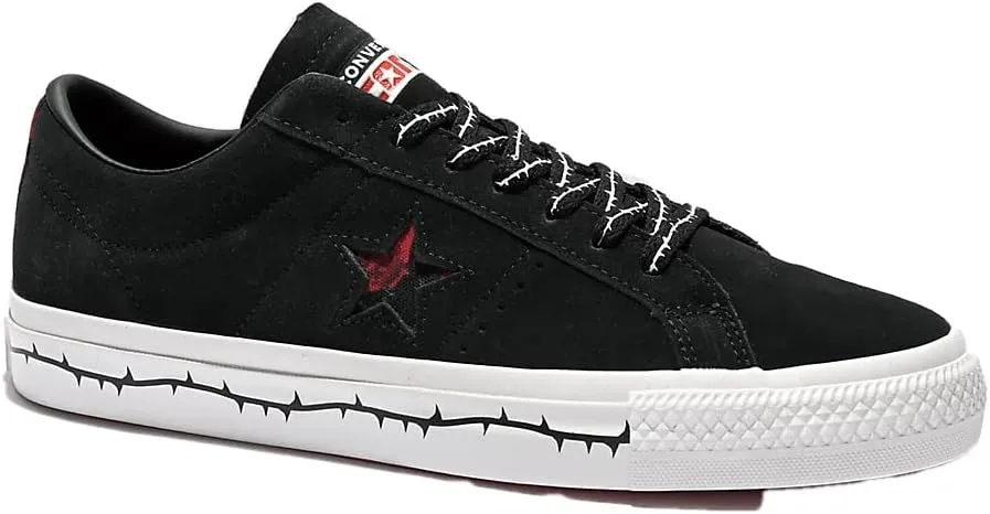 Converse Unisex One Star Pro Much Love Black/Red Suede Skate Shoes 4 Men/Women 5.5