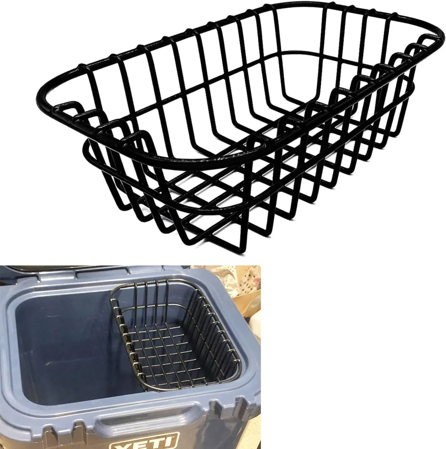 Cooler Basket Compatible with YETI Roadie 24, Dry Goods Wire Cooler Rack Storage Will Keep Smaller Items Dry and Stay Goods High for Roadie 24 Ice Chest Good to Hold Fruit, Utensils, etc