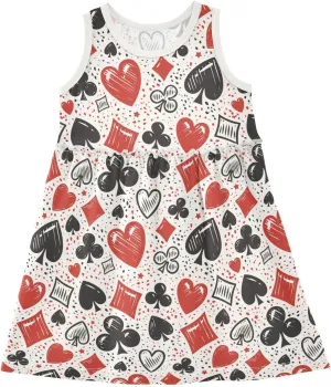 Corgi Tricolor Dog Cartoon Girls Dresses Casual Toddler Summer Dresses Outfits for Little Kids 2T-8Y