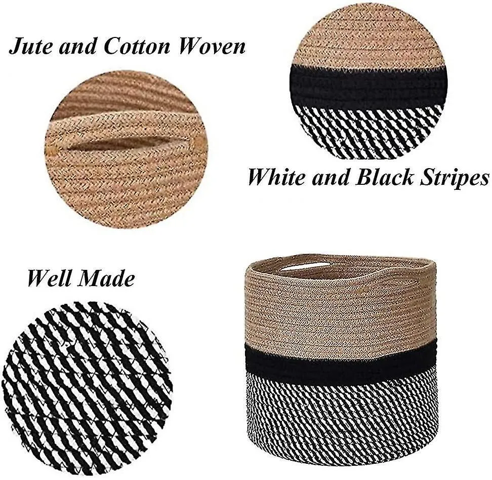 Cotton Rope Baskets, Cotton Rope Laundry Basket, Woven Cotton Rope Storage Baske