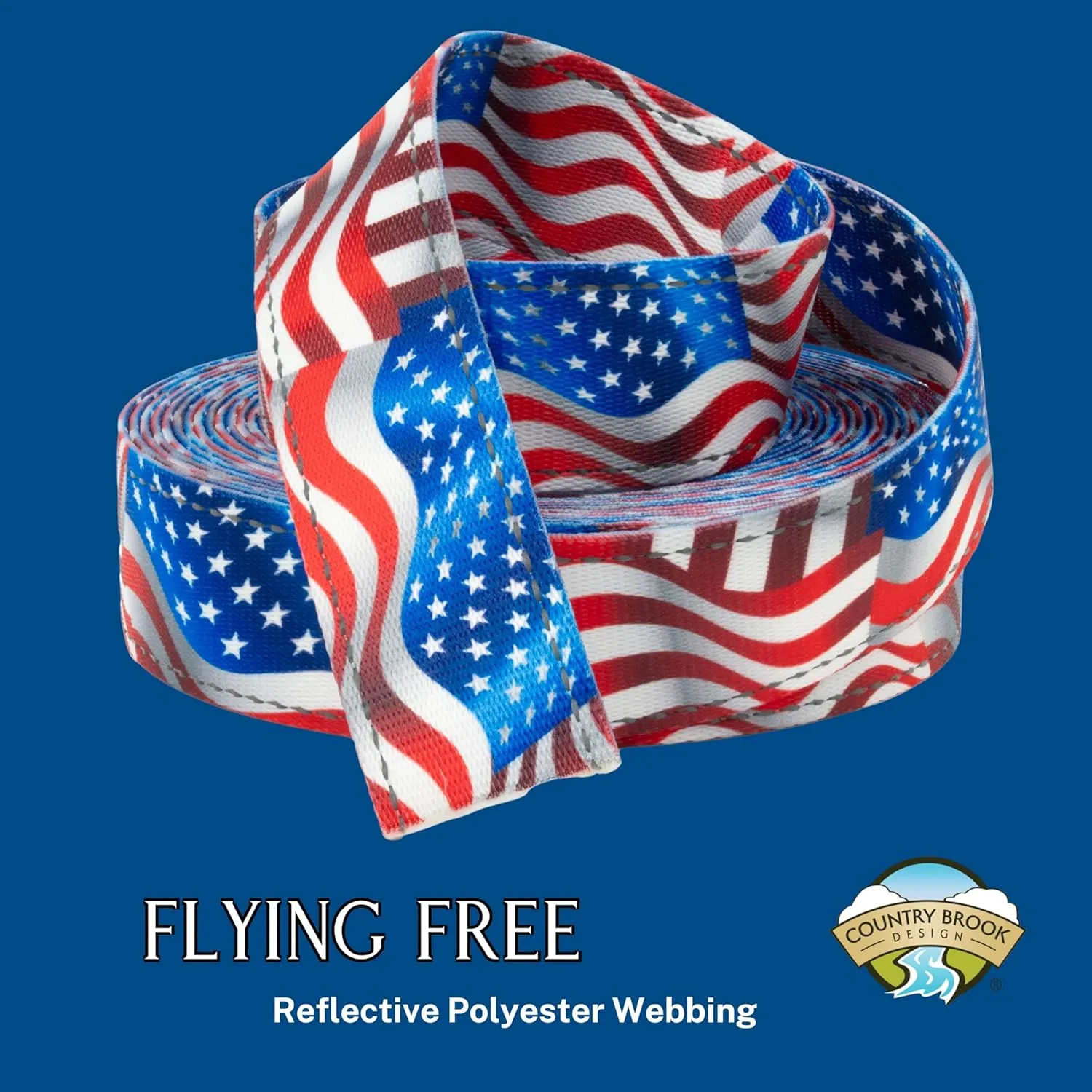 Country Brook Design - Flying Free Reflective Polyester Webbing