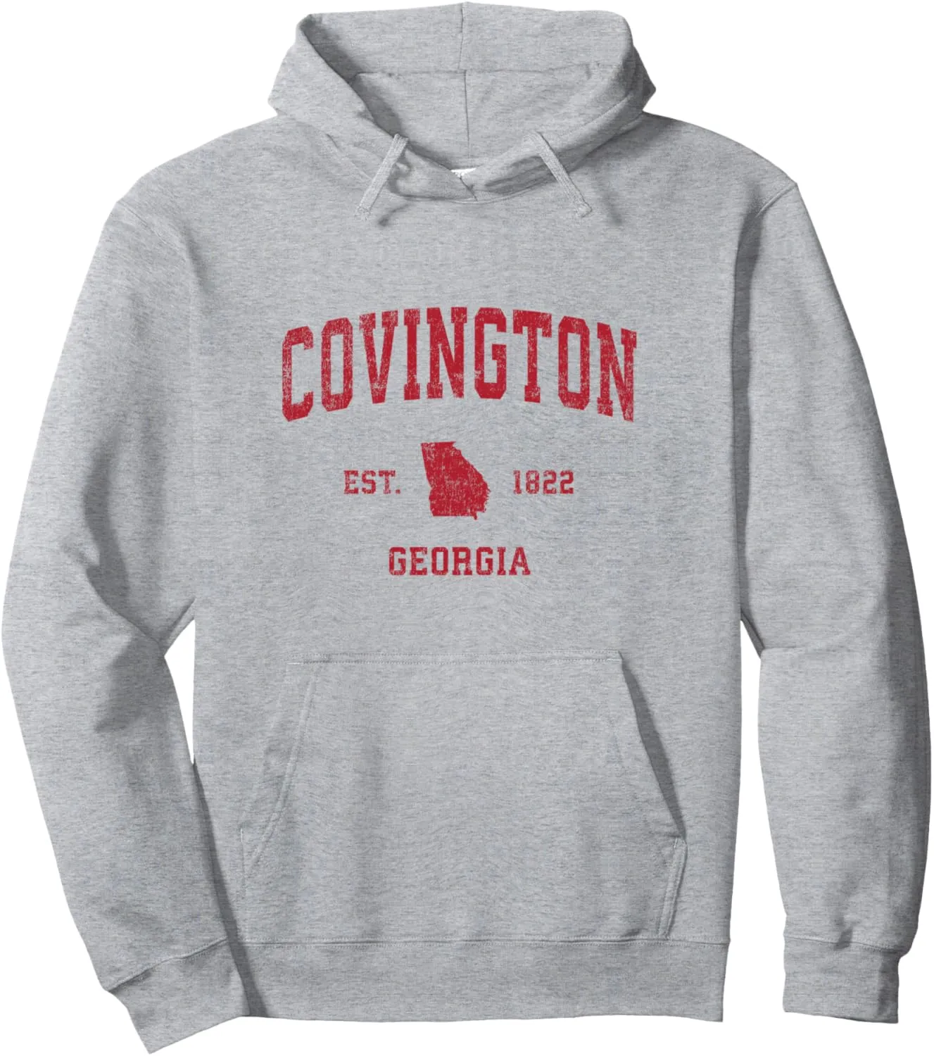 Covington Georgia GA Vintage Sports Design Red Print Pullover Hoodie