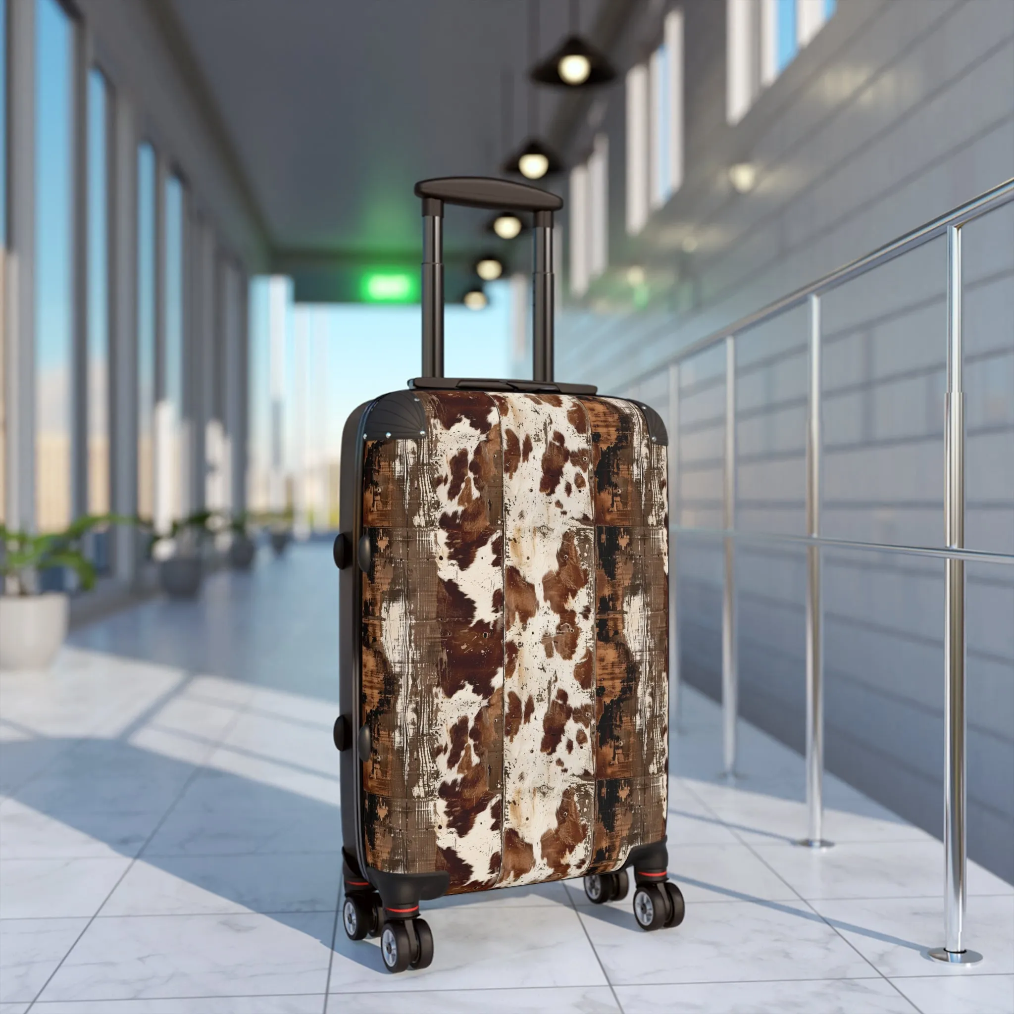 Cow Hide Barn Boards Suitcases Available in 3 Sizes (Small, Medium, & Large)