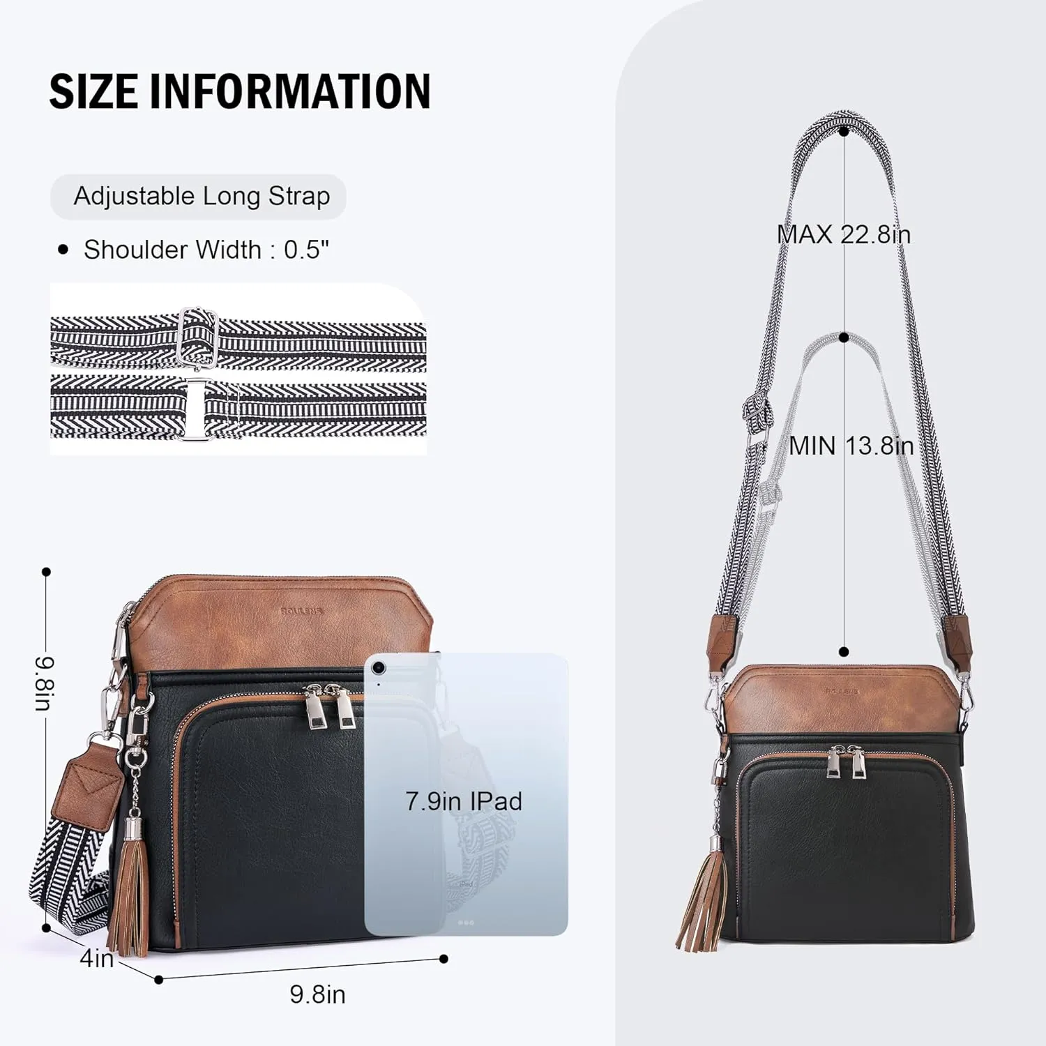 Crossbody Purse for Women,Lightweight Medium Crossbody Bag Soft Leather Women's Shoulder Handbags with Tassel