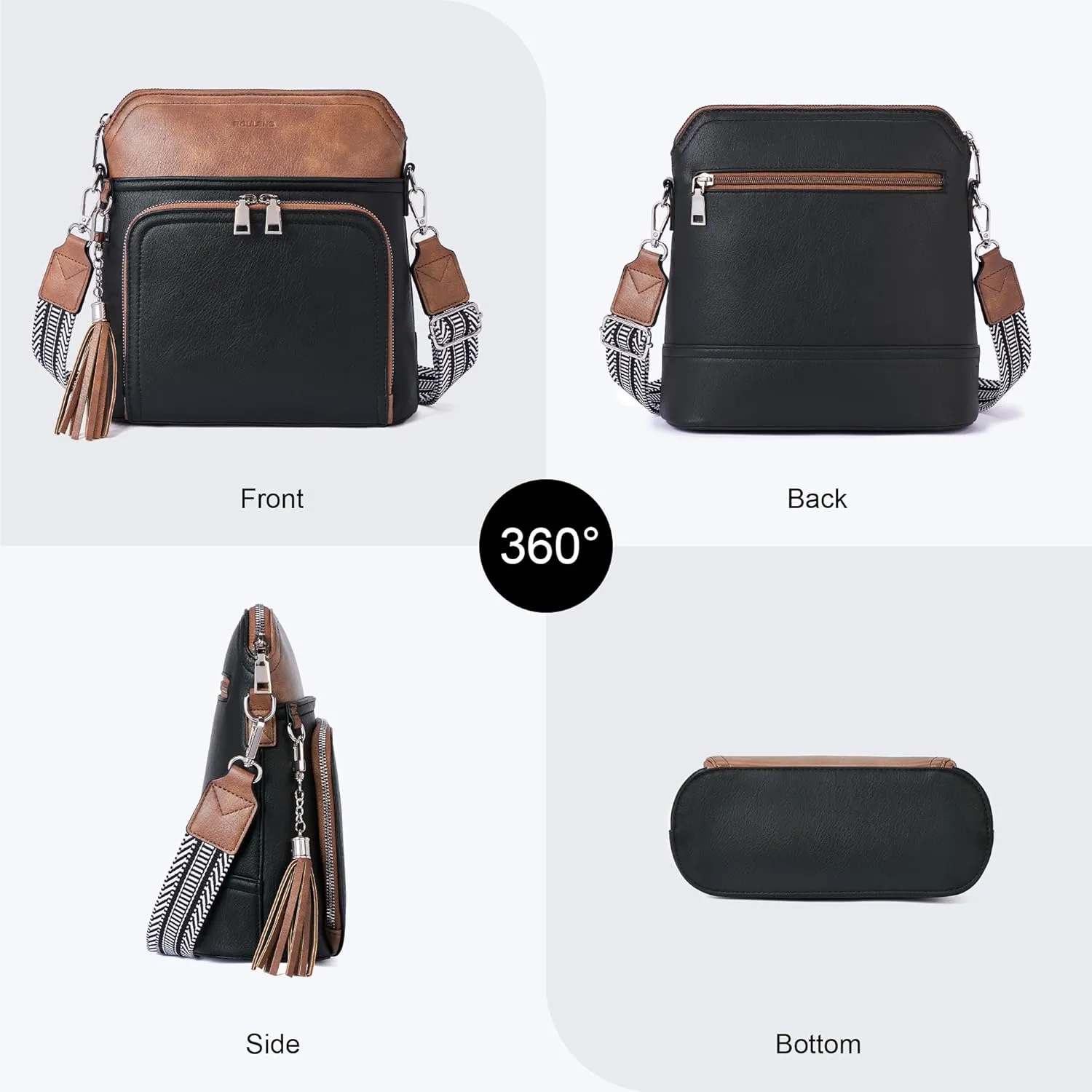 Crossbody Purse for Women,Lightweight Medium Crossbody Bag Soft Leather Women's Shoulder Handbags with Tassel
