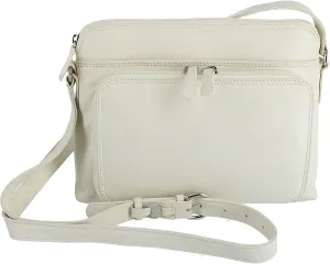 CTM® Women's Leather Shoulder Bag Purse with Side Organizer