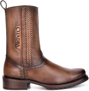 Cuadra Men's Boot in Genuine Leather with Zipper Brown