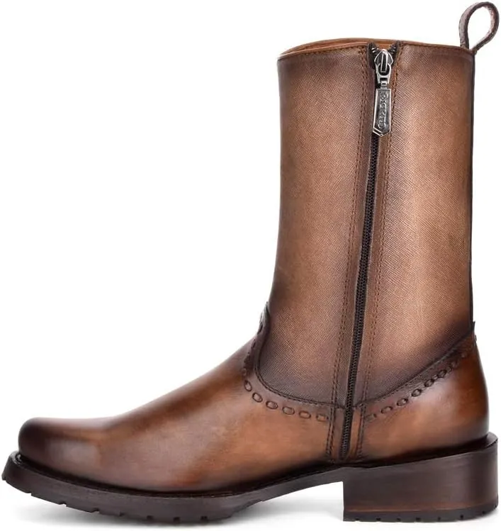 Cuadra Men's Boot in Genuine Leather with Zipper Brown