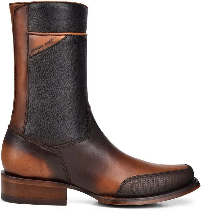 Cuadra Men's Cowboy Boot in Genuine Fuscus Leather and Bovine Leather